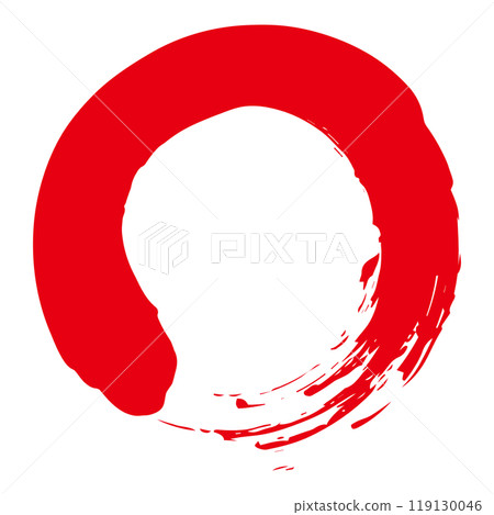 Brush, round, red, single, brush, one-stroke drawing, frame, handwriting 119130046