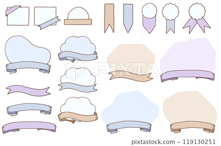 雲形狀和帶狀框架圖示集 119130251