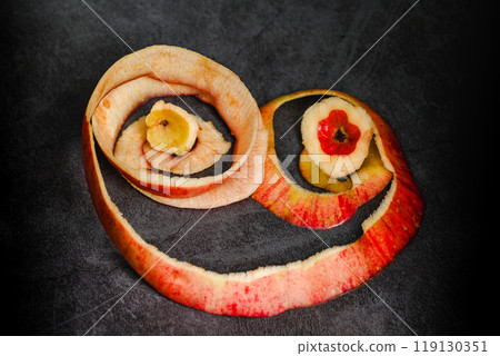 Illusory red apple consisting only of the peel Illusory red apple consisting only of the peel 119130351