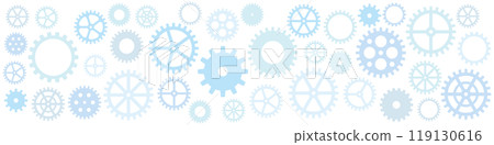 Scattered gears background blue light blue 119130616