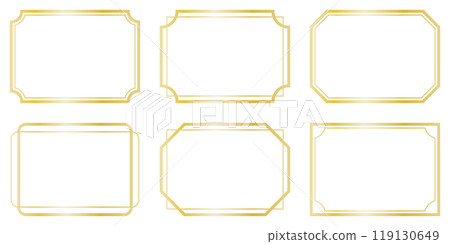 Simple frame gold vector illustration line Simple frame gold vector illustration line 119130649