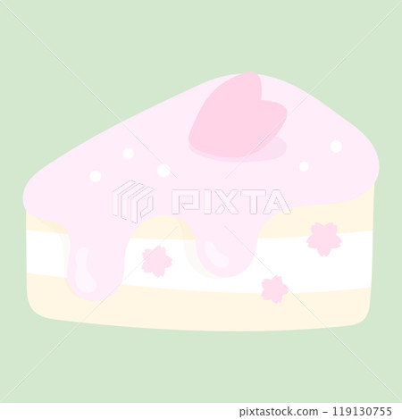 可愛的櫻花春天蛋糕插畫 可愛的櫻花春天蛋糕插畫 119130755
