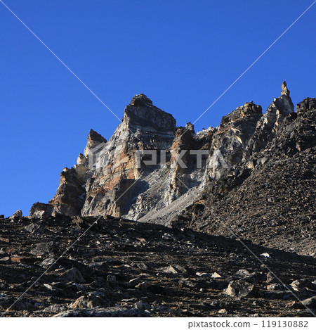 Peak of Thonak So So, mountain in the Gokyo Valley, Nepal. 119130882