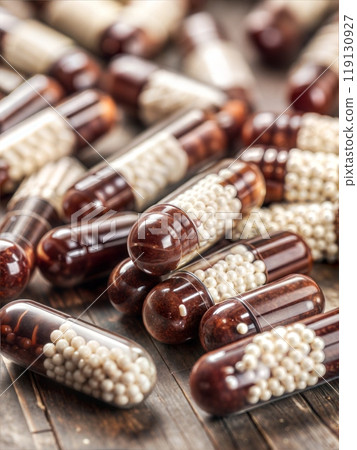 Close-up of Homeopathic Capsules Close-up of Homeopathic Capsules 119130927
