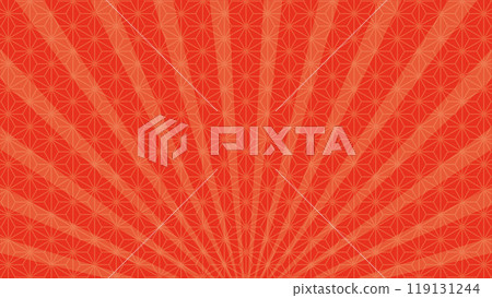 Radiation hemp leaf Japanese pattern red background vector Radiation hemp leaf Japanese pattern red background vector 119131244