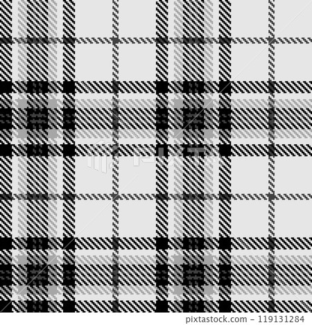 Black and white check plaid seamless vector pattern. 119131284