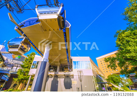 Yokohama cityscape in Japan, overlooking YOKOHAMA AIR CABIN Canal Park Station, etc. 119132088