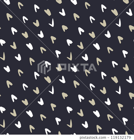 Monochrome dark blue and beige mudcloth seamless pattern with organic sketchy stripes 119132179