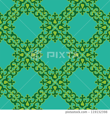 Tatar Native Ornamental border in Arabic style. Ornamental circle with colorful gradients in tatar tradition. Floral pattern with tulips Tatar Native Ornamental border in Arabic style. Ornamental circle with colorful gradients in tatar tradition. Floral pattern with tulips 119132398