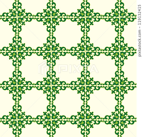 Tatar Native Ornamental border in Arabic style. Ornamental circle with colorful gradients in tatar tradition. Floral pattern with tulips 119132415