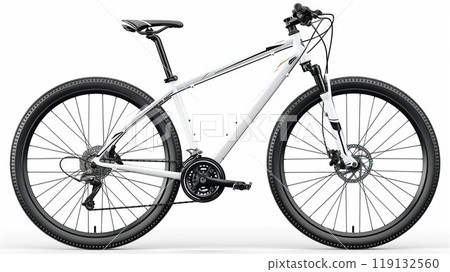 New white bicycle isolated on a white New white bicycle isolated on a white 119132560