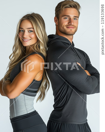 Fit and Confident Couple in Activewear 119133698