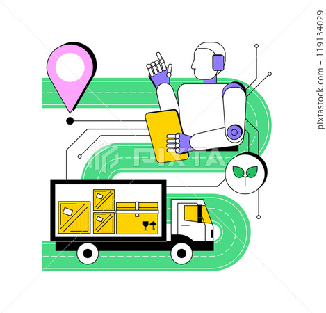 AI-Enabled Eco-Friendly Supply Chain abstract concept vector illustration. 119134029