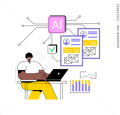 AI-Analyzed Supplier Performance abstract concept vector illustration. AI-Analyzed Supplier Performance abstract concept vector illustration. 119134032