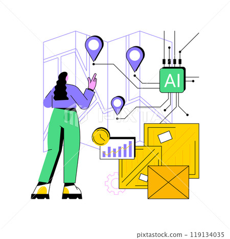 Real-Time Supply Chain Visibility with AI abstract concept vector illustration. 119134035