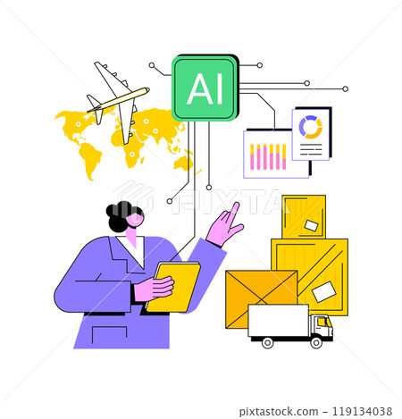 AI Forecasting for Efficient Supply Chain abstract concept vector illustration. 119134038