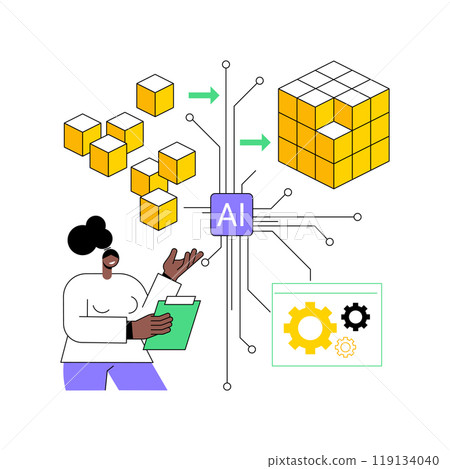 AI-Driven Data Transformation abstract concept vector illustration. 119134040
