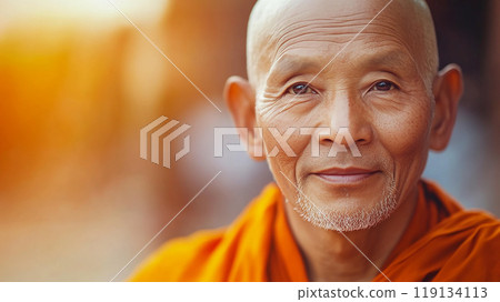 A monk with a calm expression 119134113