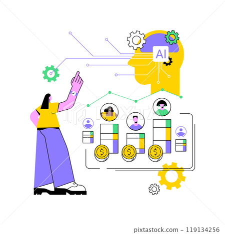 AI-Lead Scoring for Sales Teams abstract concept vector illustration. AI-Lead Scoring for Sales Teams abstract concept vector illustration. 119134256