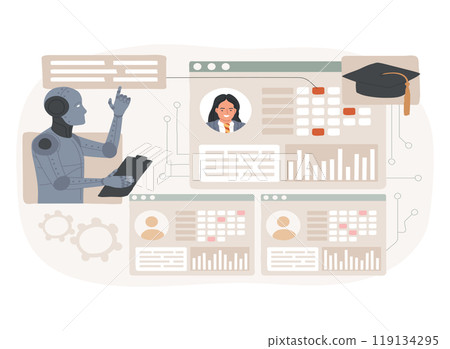 AI-Streamlined Administrative Tasks abstract concept vector illustration. 119134295