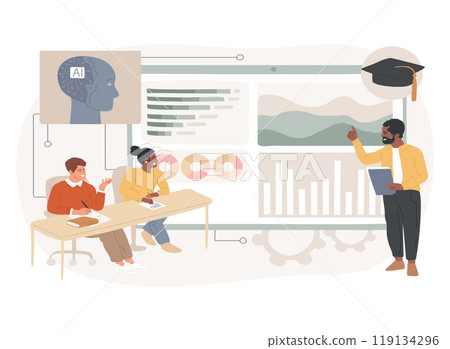 AI-Enhanced Classroom Management abstract concept vector illustration. 119134296