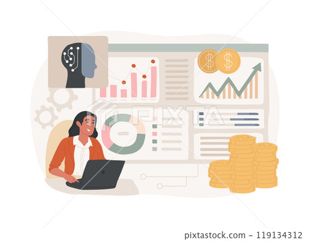AI-Backed Wealth Management and Advisory abstract concept vector illustration. 119134312