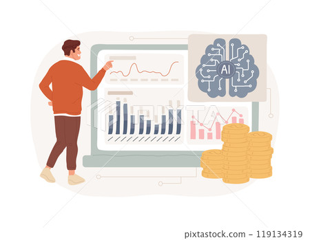 AI-Backed Automated Bookkeeping abstract concept vector illustration. AI-Backed Automated Bookkeeping abstract concept vector illustration. 119134319