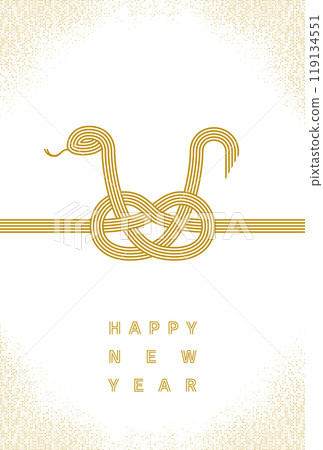 時尚簡約2025蛇年新年賀卡 119134551