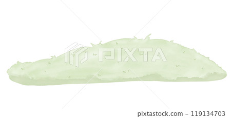 Field meadow green grass fluffy watercolor digital style illustration color children's light and bright for printing and web use	 119134703
