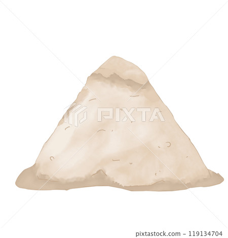 Mountain volcano triangular brown large watercolor digital style illustration color children's light and bright for printing and web use	 119134704