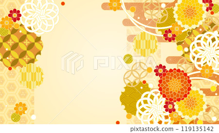 日式秋季背景與金色圖像 119135142