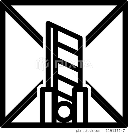 關於如何處理行李的說明的護理標記：“小心刀具” 119135247