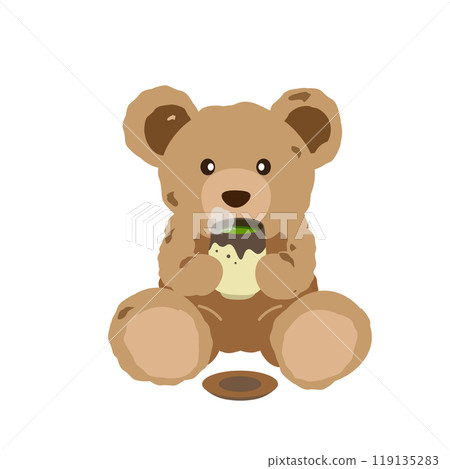 泰迪熊喝綠茶的插圖 119135283