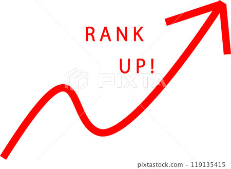 Illustration of a rising red arrow 119135415