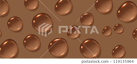 Cola drops, realistic soda droplets, glossy beer liquid, soy sauce or coffee concept. 119135964