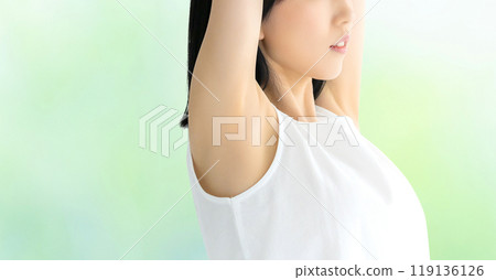 Young women's beauty image stretching 119136126