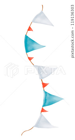 flag, watercolor, garland 119136303