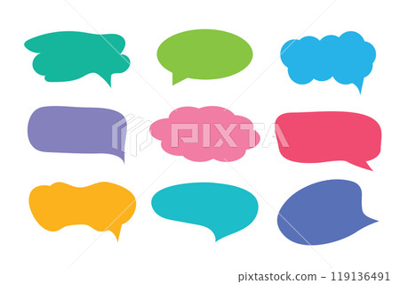 Set of callout, speech bubbles, chats, elements icons, vector illustration. 119136491