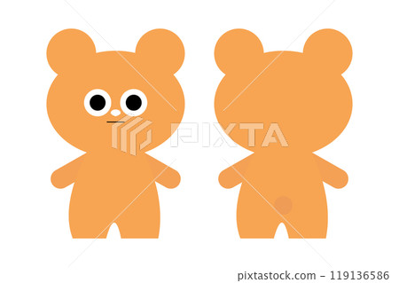 熊插畫面無表情表情簡單 119136586