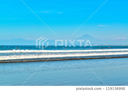 Katase Enoshima View of Mt. Fuji from Kugenuma Beach 119136998