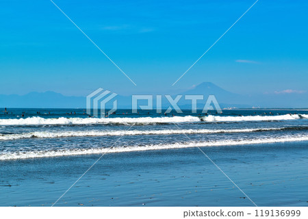 Katase Enoshima View of Mt. Fuji from Kugenuma Beach 119136999