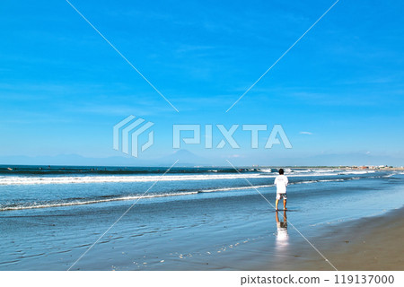 Katase Enoshima View of Mt. Fuji from Kugenuma Beach 119137000