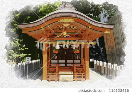 水彩風格 神戶生田神社 稻荷神社 兵庫縣神戶市 水彩風格 神戶生田神社 稻荷神社 兵庫縣神戶市 119138416