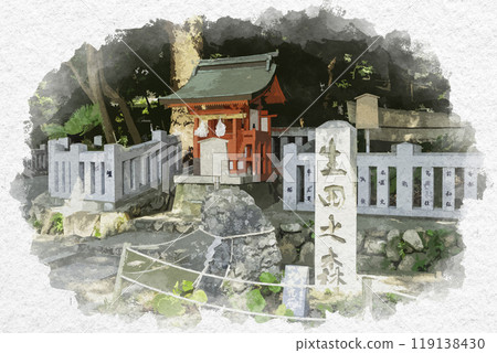 水彩風格 神戶生田神社 戶隱神社 生田森林 Sazare Stone 兵庫縣神戶市 119138430
