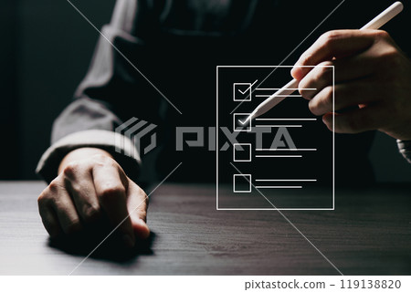 Modern task management, where a few clicks organize your day and ensure work gets completed efficiently. 119138820