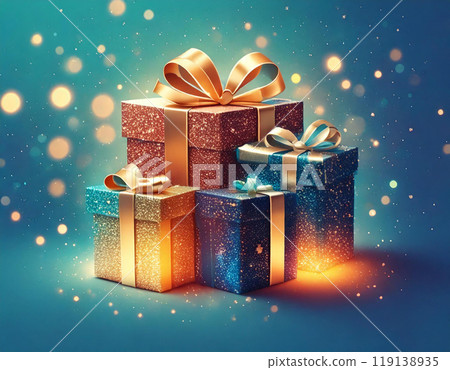 閃閃發光的聖誕禮物生成AI的插圖 119138935