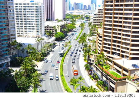 從高層欣賞夏威夷威基基的城市景觀 119139005