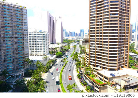 從高層欣賞夏威夷威基基的城市景觀 119139006