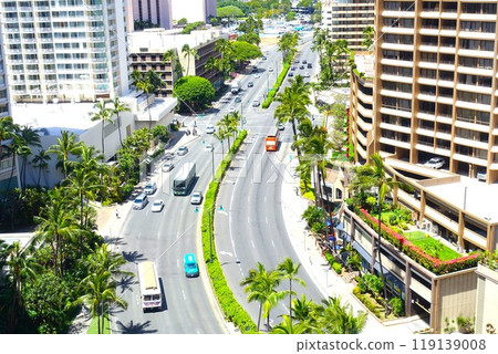 View of the Waikiki cityscape in Hawaii from a high floor View of the Waikiki cityscape in Hawaii from a high floor 119139008