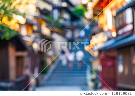 Blurred background of Japanese houses, Kyoto cityscape compositing background, out-of-focus image Blurred background of Japanese houses, Kyoto cityscape compositing background, out-of-focus image 119139081